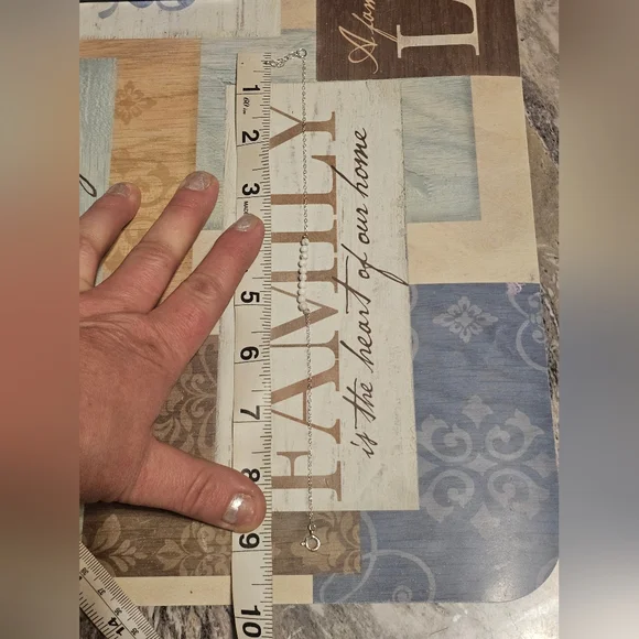 Sterling silver 925 howlite beaded ball ankle bracelet - Picture 4 of 5